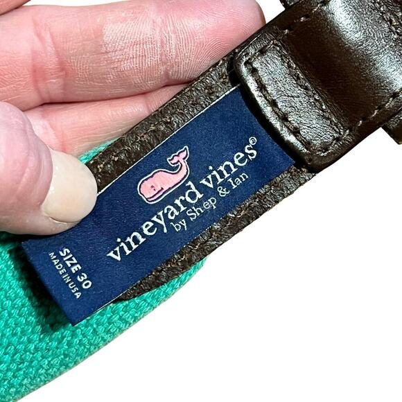 Vineyard Vines Teal and Brown Belt - Picture 5 of 5